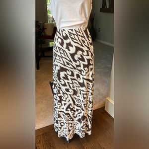 Women’s Dark Brown and White Print Skirt by Chico’s